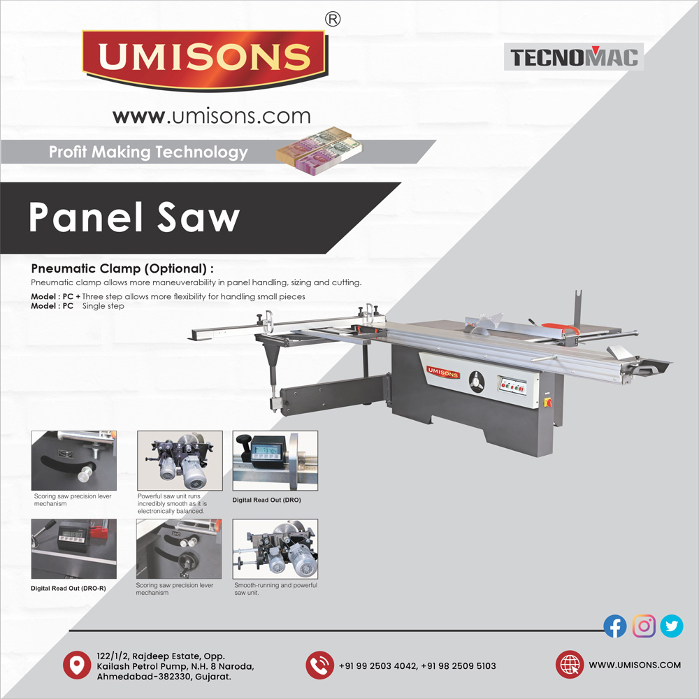 Panel Saw Machine Manufacturer in Ahmedabad, India By Umisons